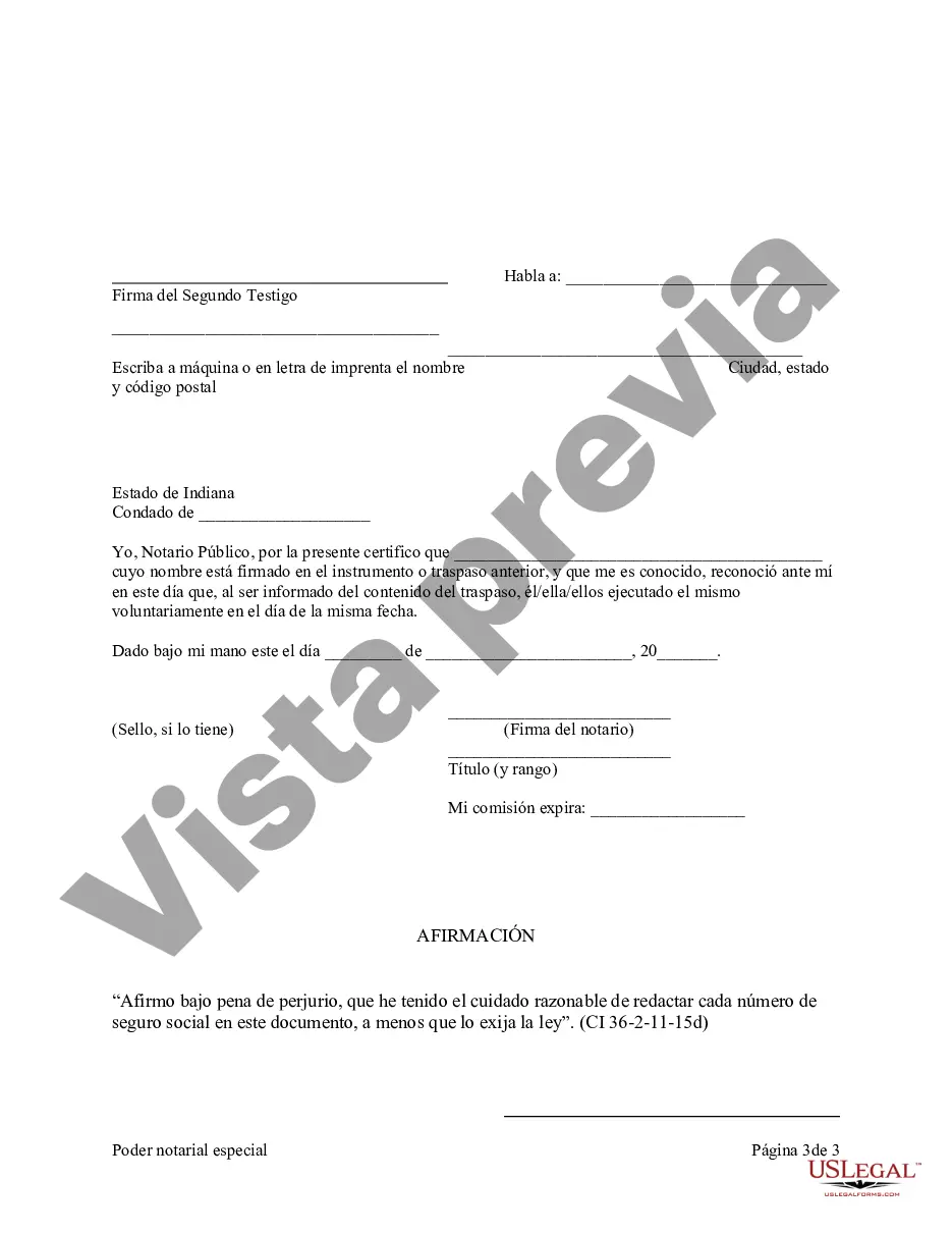 Preview Poder notarial especial o limitado para transacciones de venta de bienes raíces por parte del vendedor