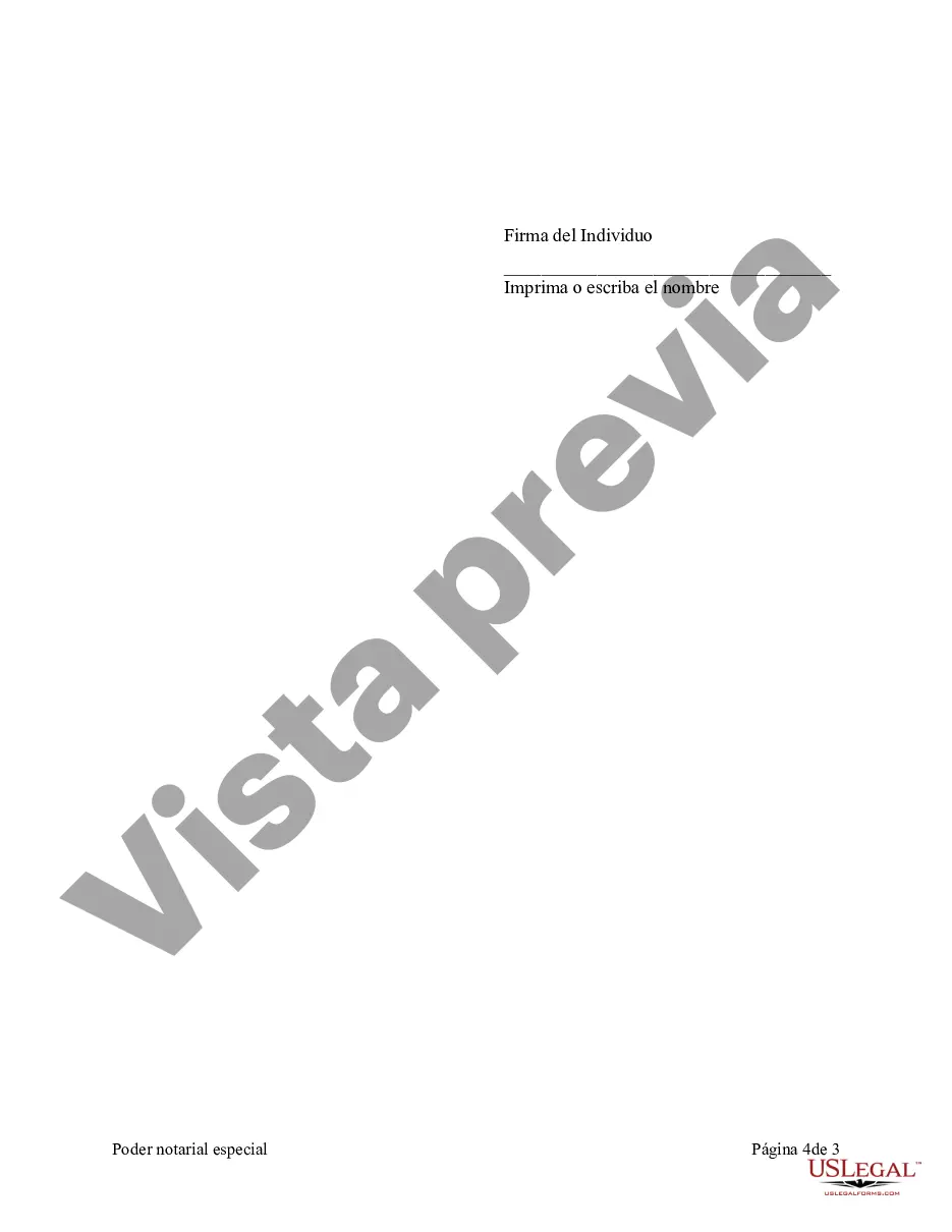 Preview Poder notarial especial o limitado para transacciones de venta de bienes raíces por parte del vendedor