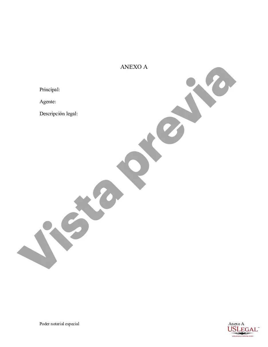 Preview Poder notarial especial o limitado para transacciones de compra de bienes raíces por parte del comprador