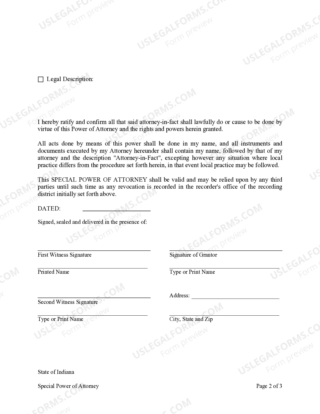 Preview Special or Limited Power of Attorney for Real Estate Purchase Transaction by Purchaser