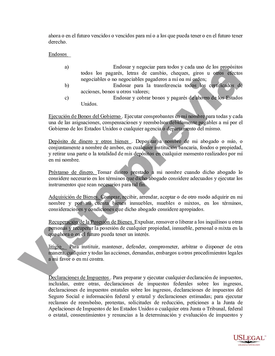 Preview Poder notarial limitado en el que se especifican poderes con ejemplos de poderes incluidos