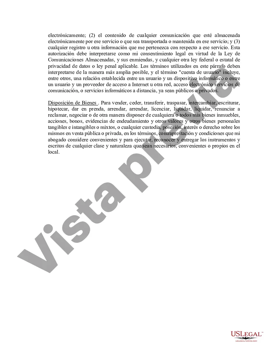 Preview Poder notarial limitado en el que se especifican poderes con ejemplos de poderes incluidos