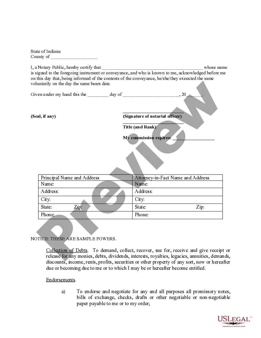 Preview Limited Power of Attorney where you Specify Powers with Sample Powers Included