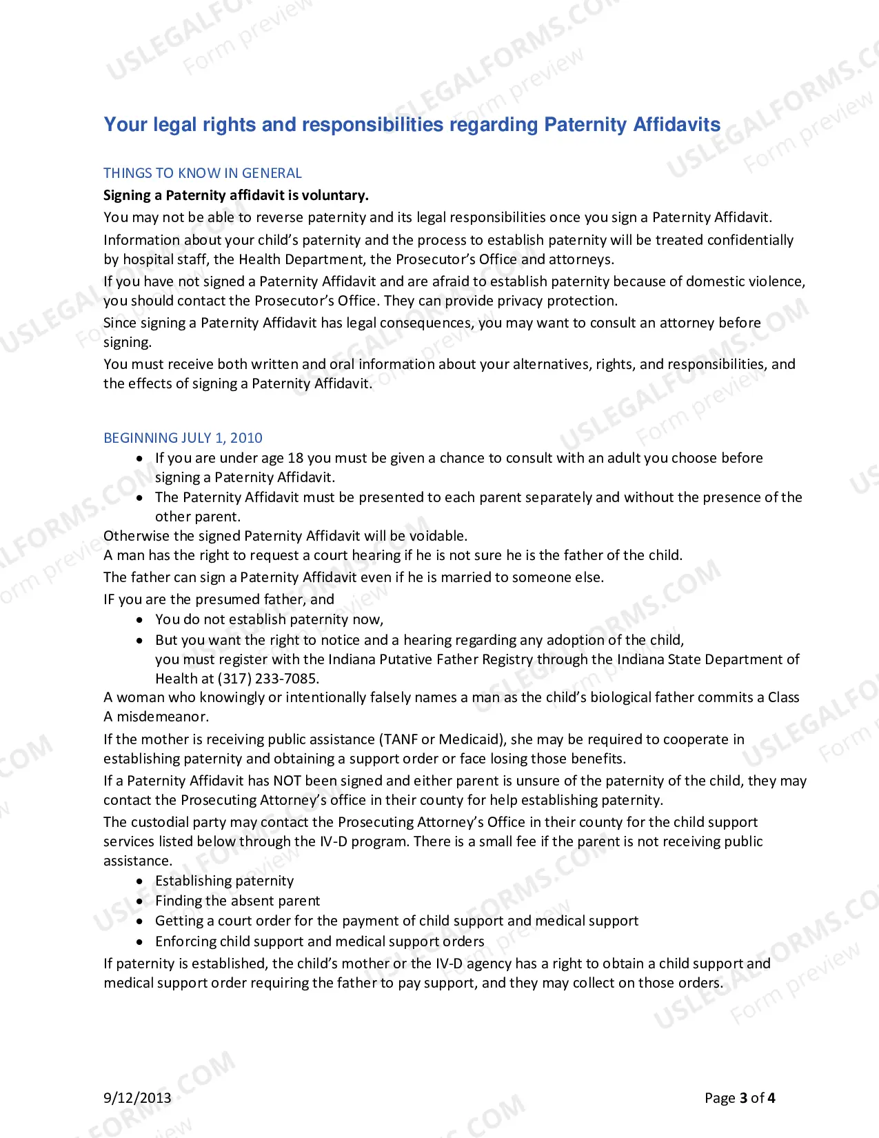 Preview Establishing Paternity