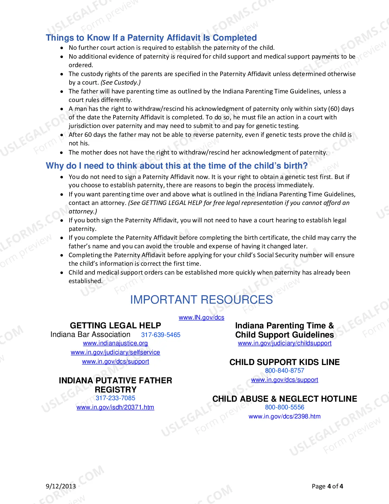 Preview Establishing Paternity