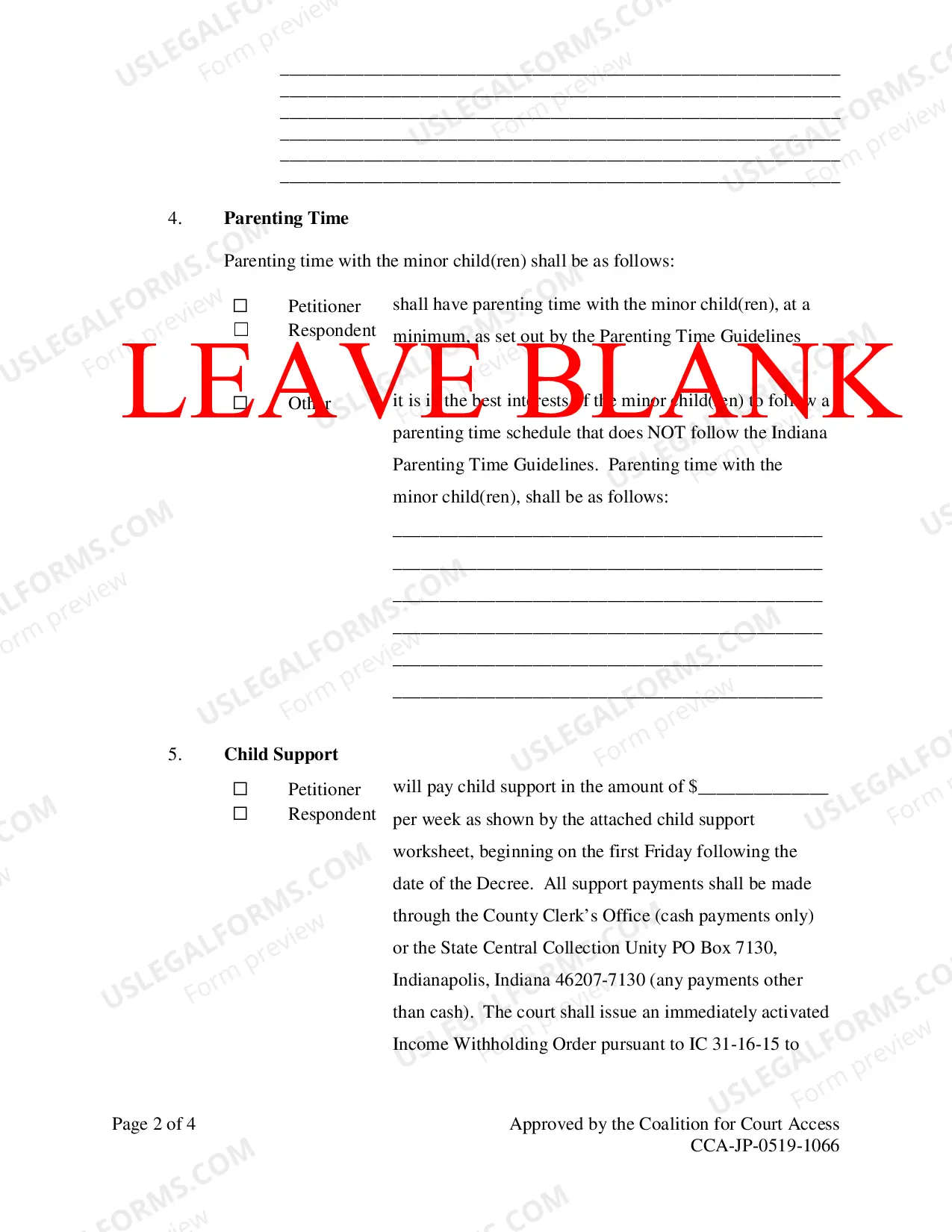 Preview Instructions for Petition for Paternity