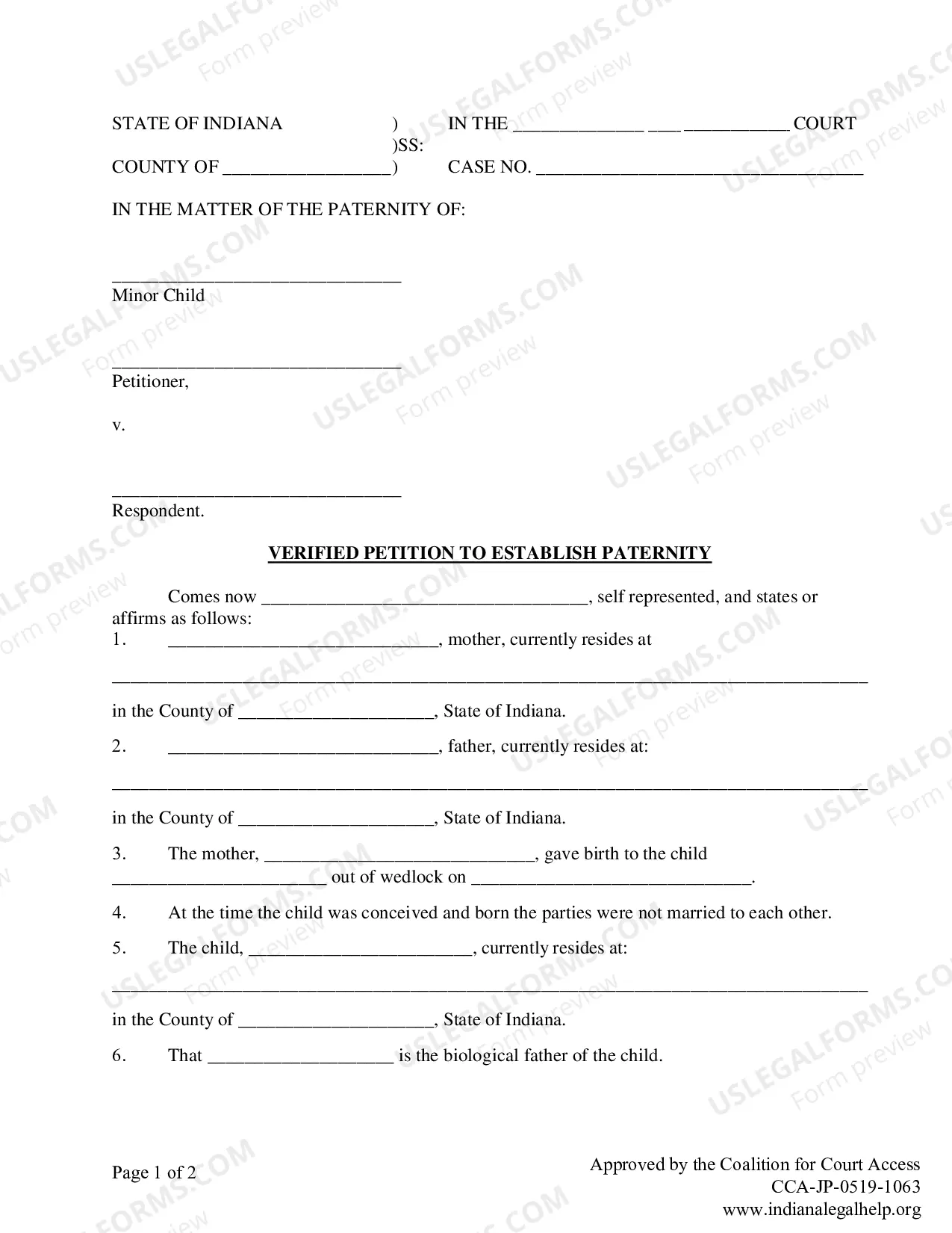 Preview Petition for Paternity Package