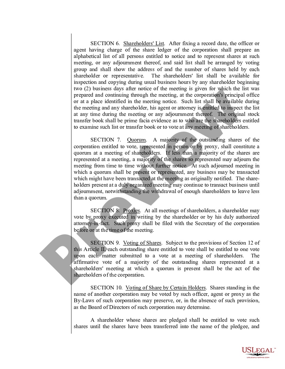 page 3 Sample Bylaws for an Indiana Professional Corporation preview