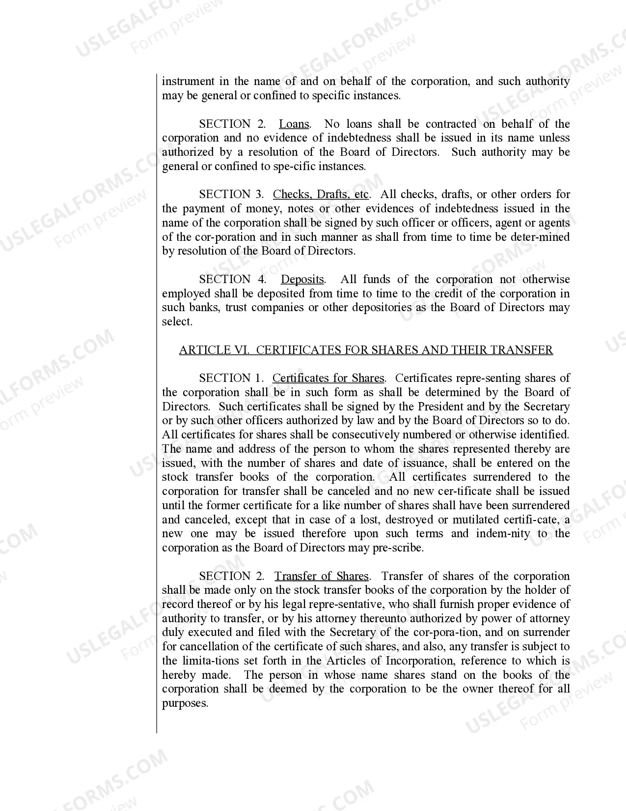 Preview Sample Bylaws for an Indiana Professional Corporation