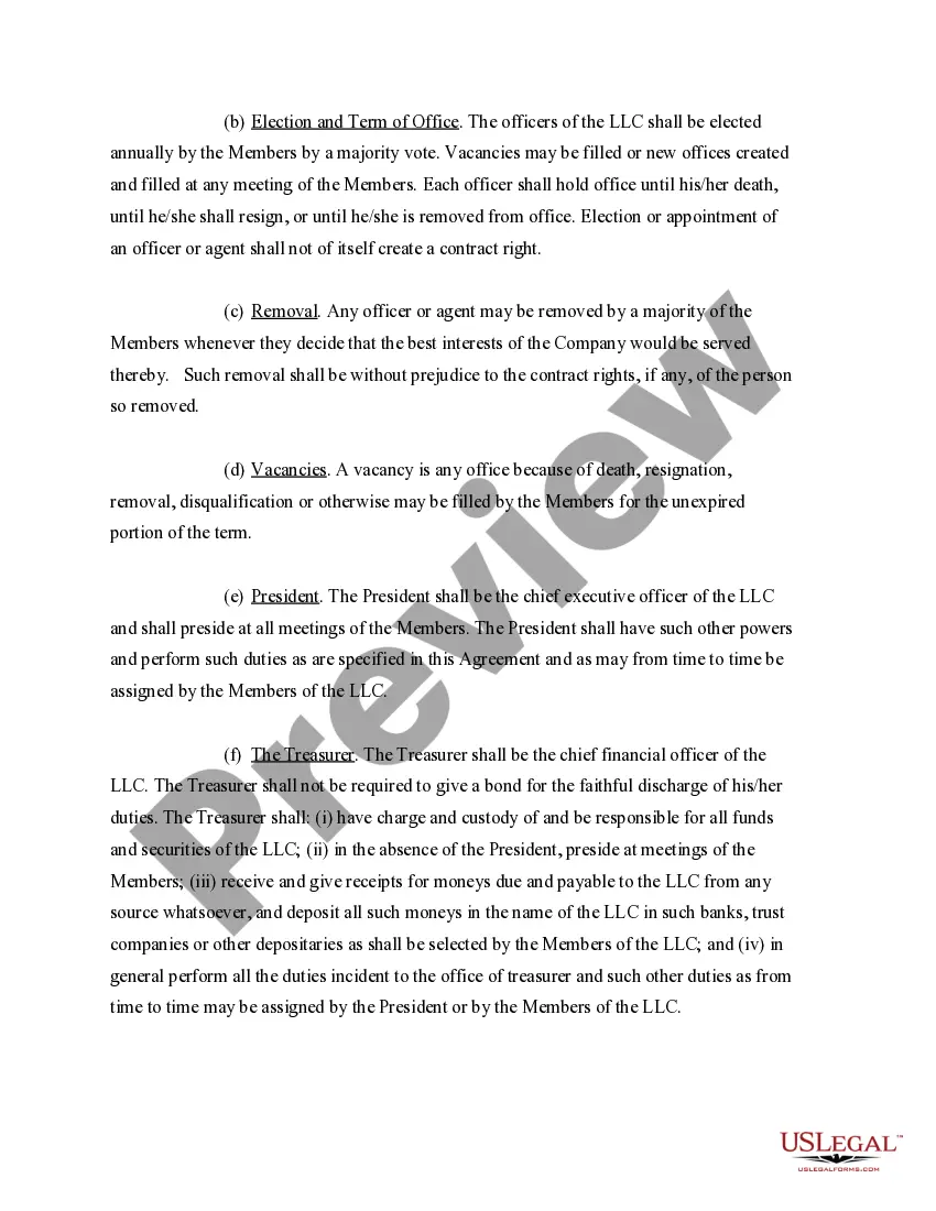 Preview Sample Operating Agreement for Professional Limited Liability Company PLLC