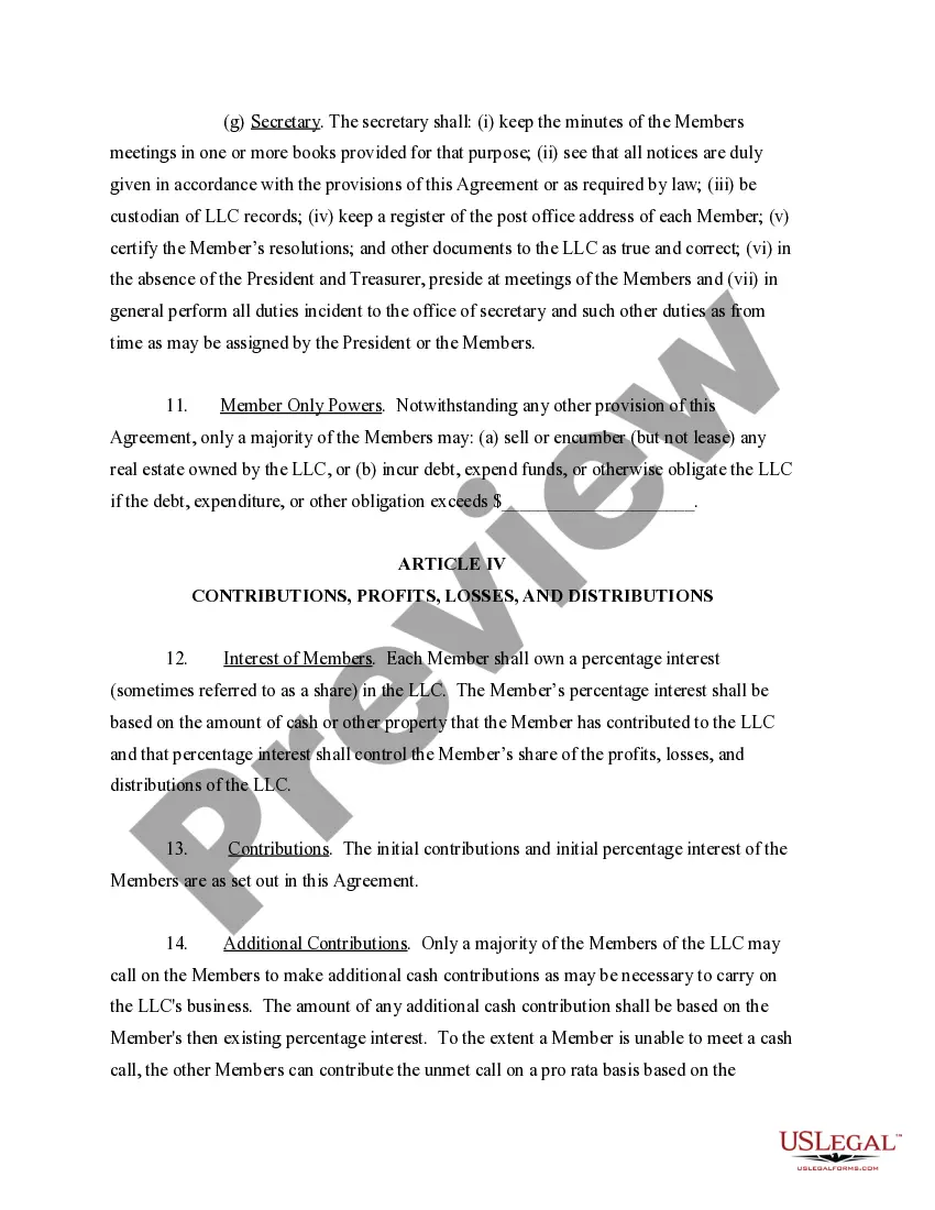 Preview Sample Operating Agreement for Professional Limited Liability Company PLLC
