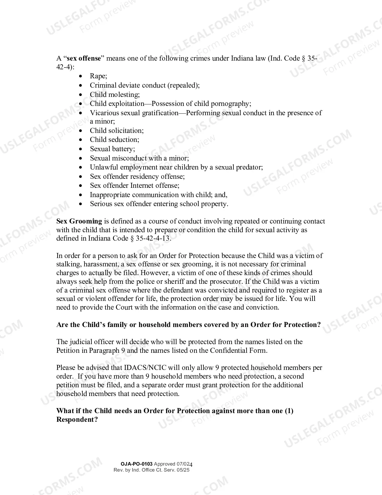 Preview Instructions for Petition for an Order for Protection (Filed on Behalf of a Child)