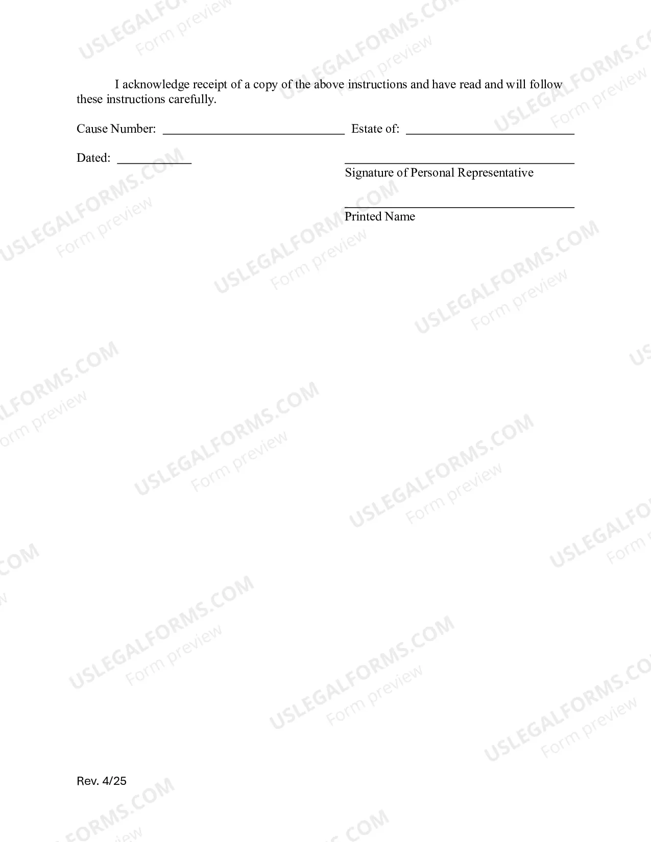 Preview Instructions to Personal Representative of Supervised Estate - Form PR 00-1(PDF)Opens a New Window.