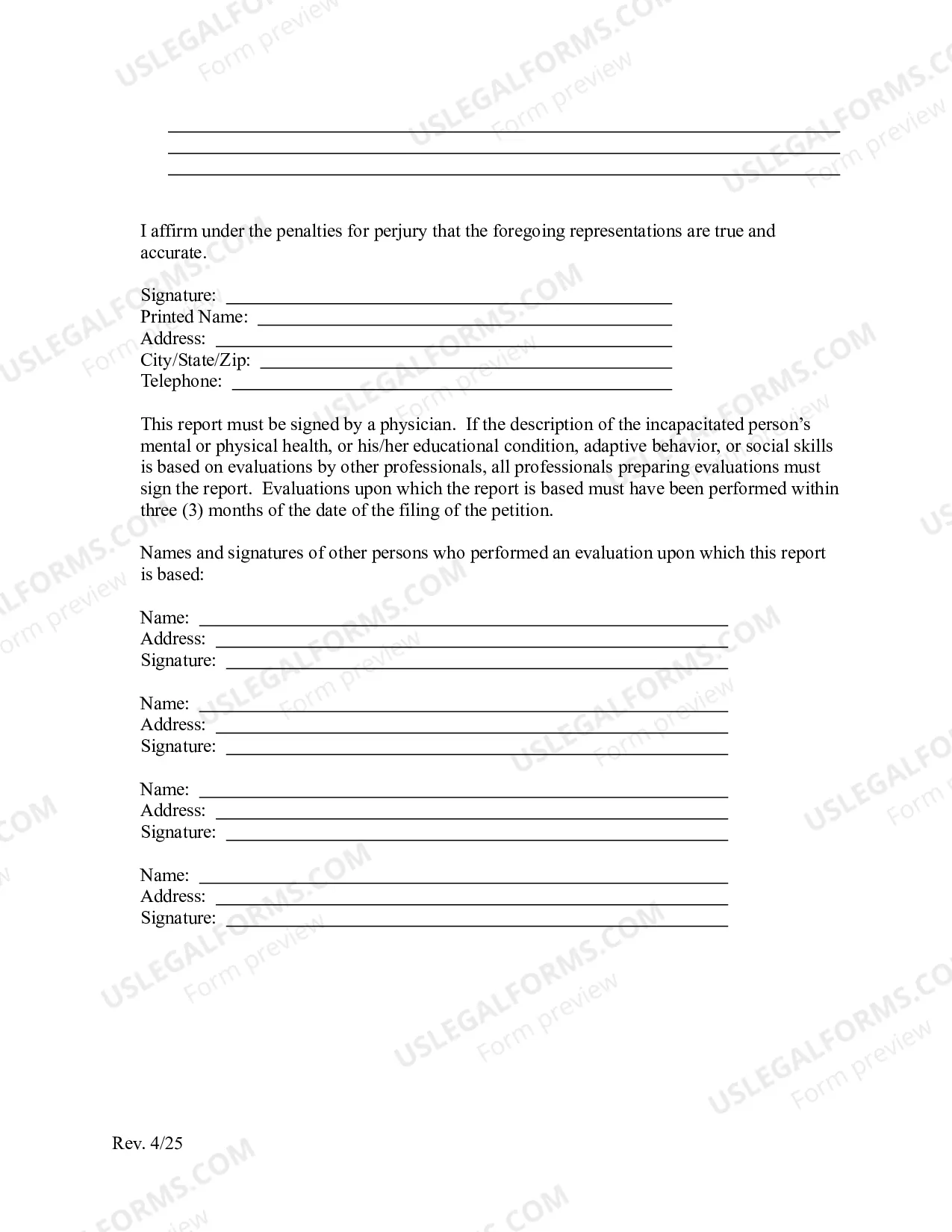 Preview Physicians Report (LR29-PR00-714.2 0,LR29-PR00-714.50) - Form PR 00-10 (PDF)Opens a New Window.