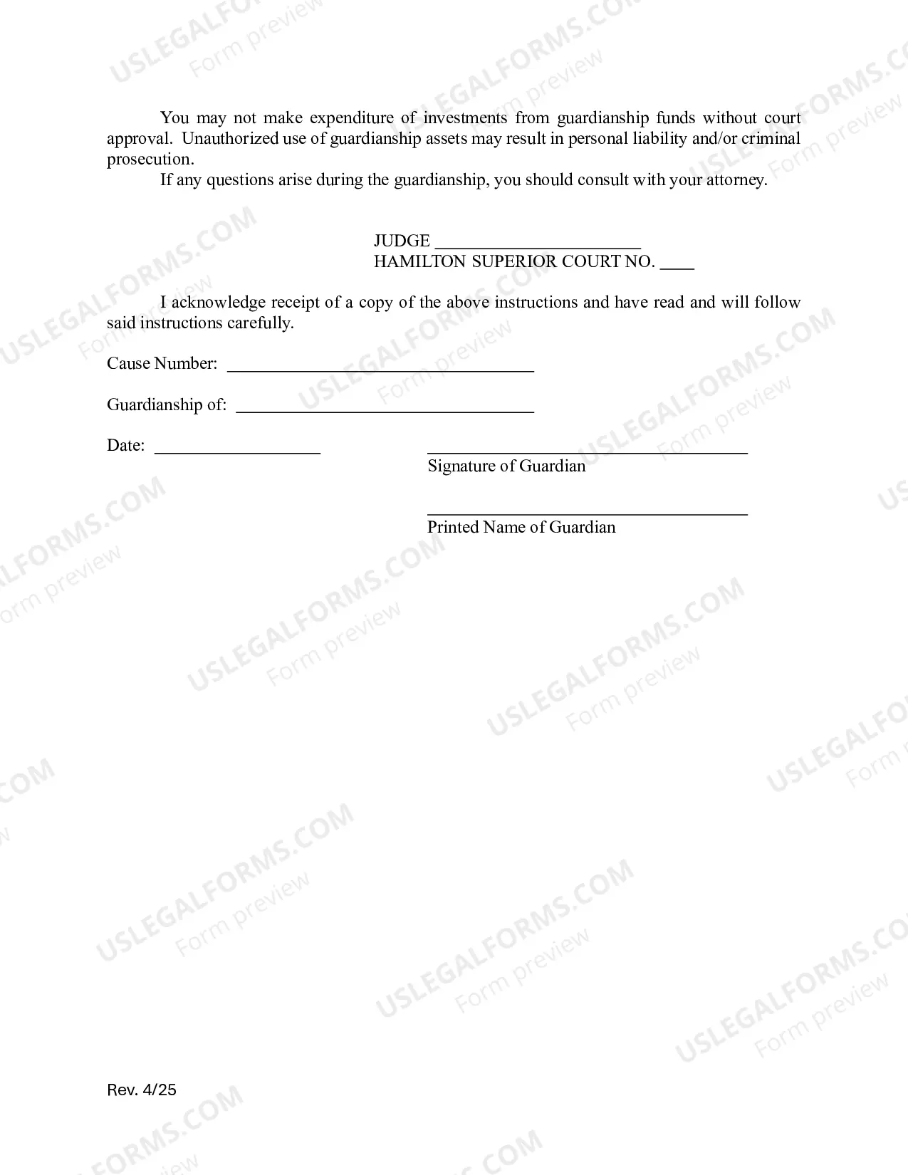 Preview Instructions to Guardian (PDF) - Form PR 00-3Opens a New Window.