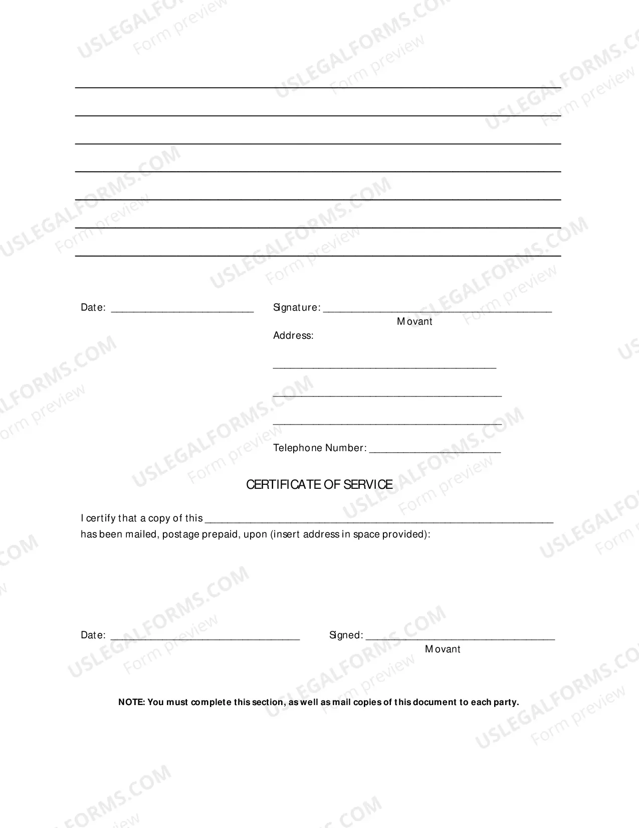 Preview Pro Se Blank Form