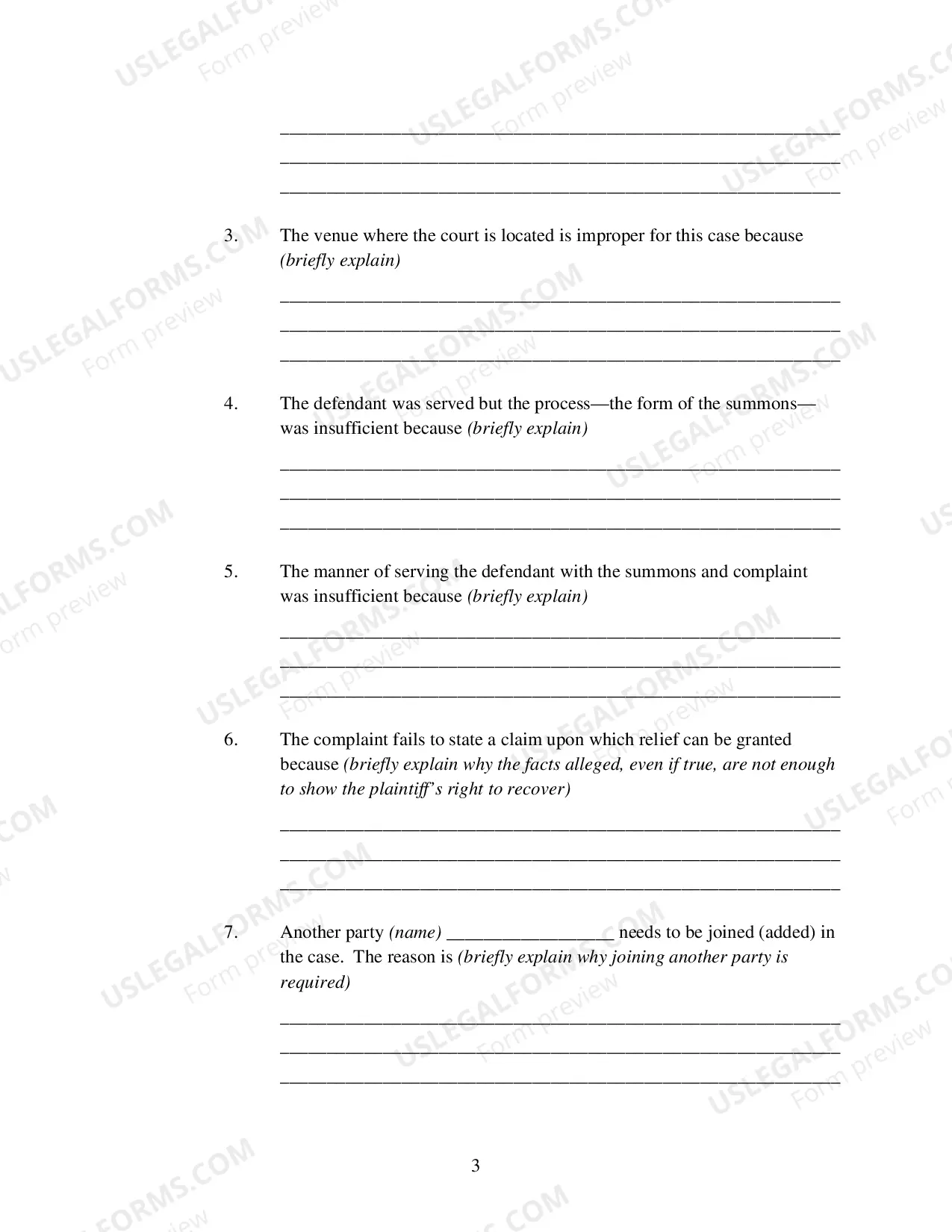 Preview Answer to Complaint