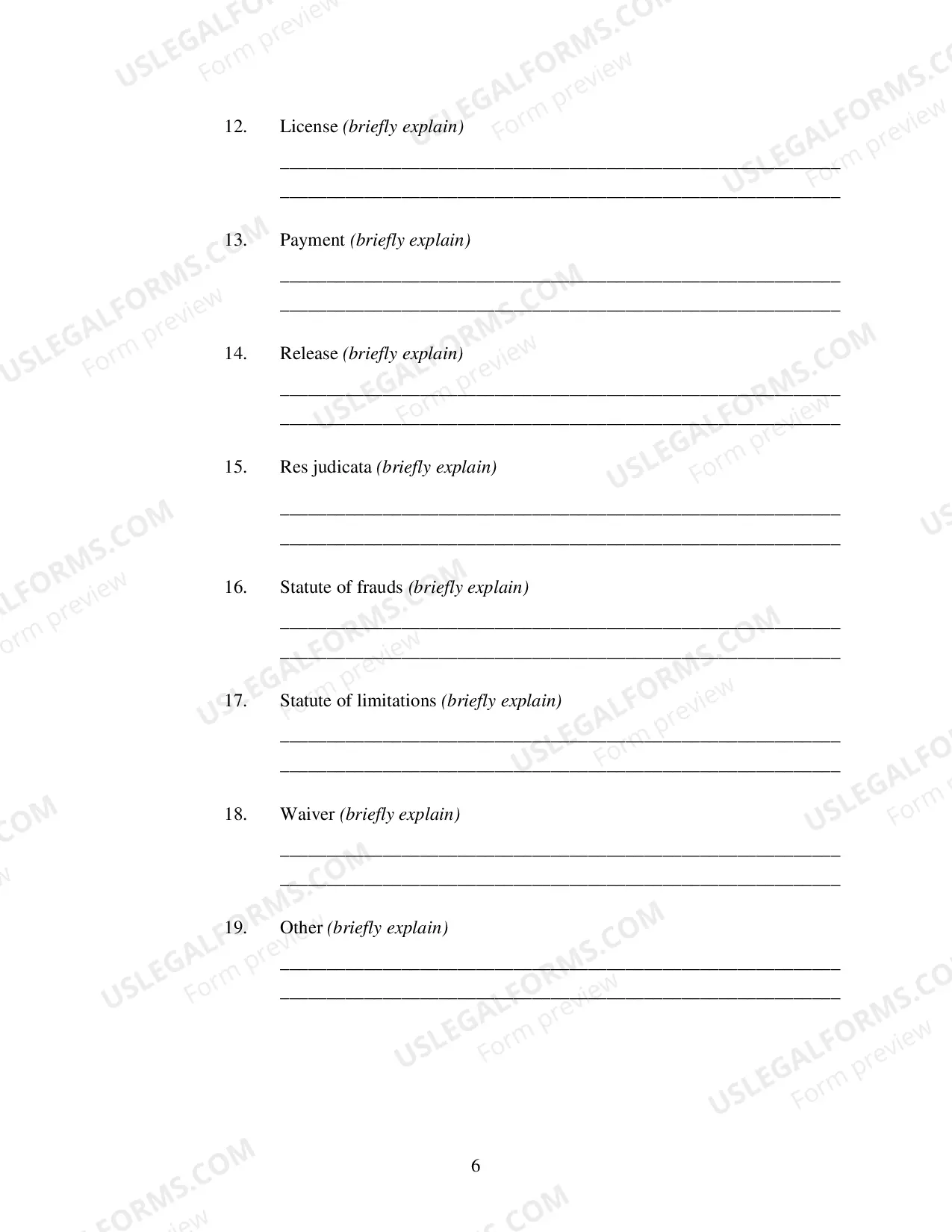 Preview Answer to Complaint