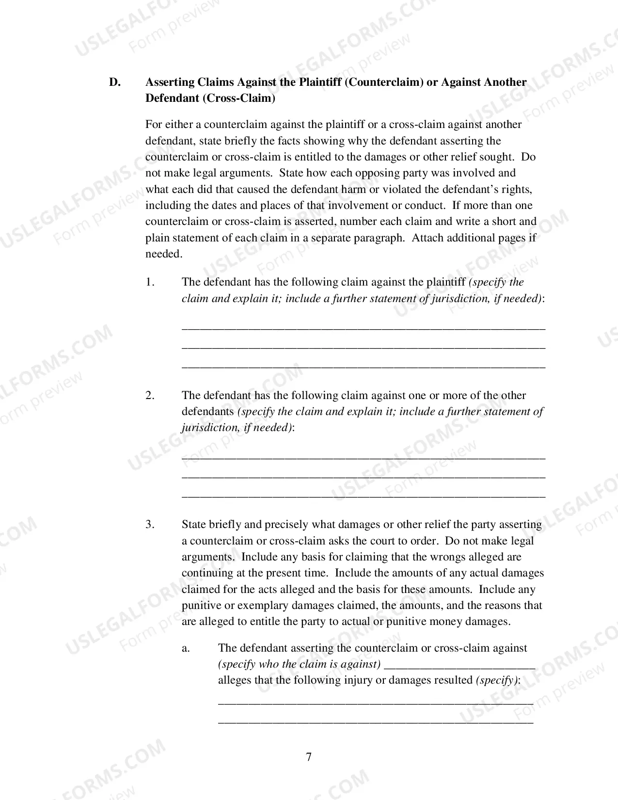 Preview Answer to Complaint