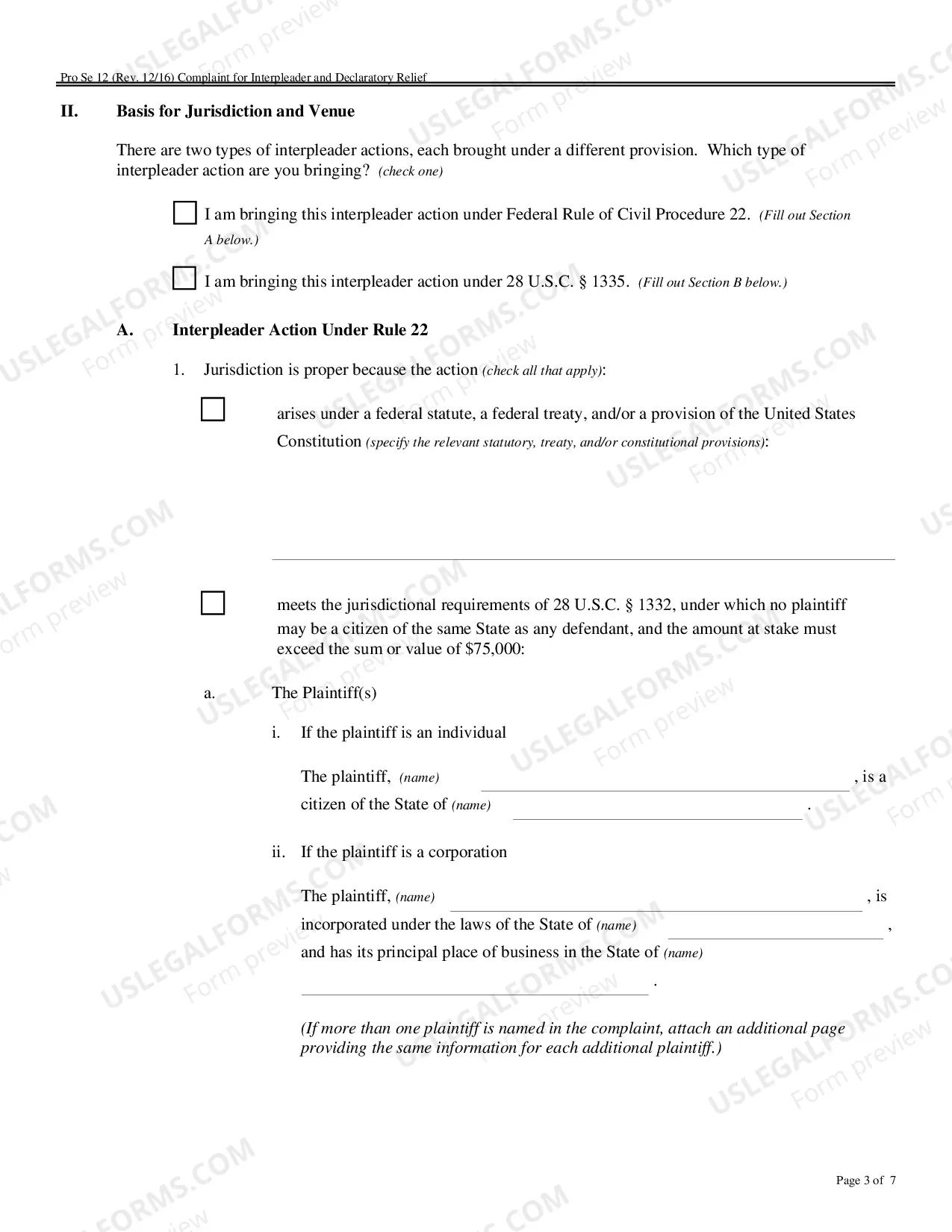Preview Complaint for Specific Performance or Damages Based on a Contract to Convey Real Property