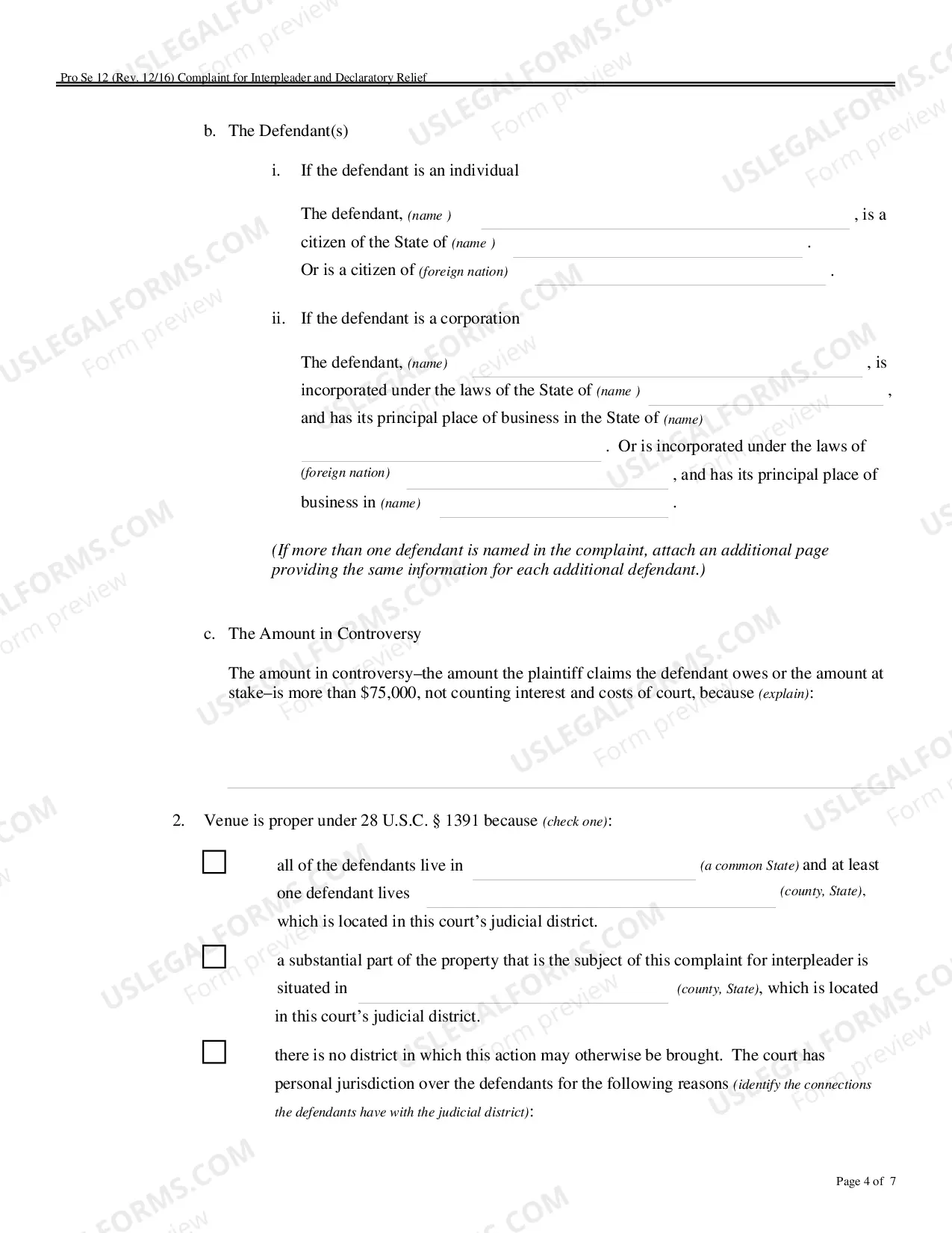 Preview Complaint for Specific Performance or Damages Based on a Contract to Convey Real Property