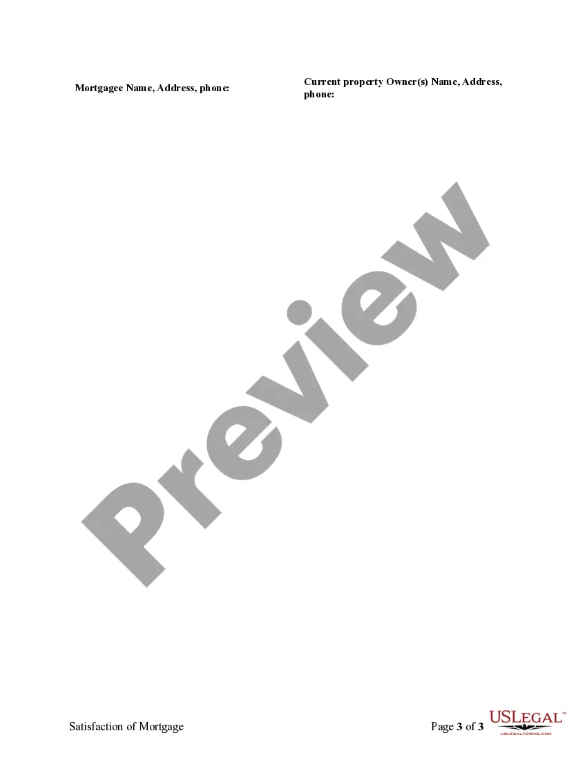 Preview Satisfaction, Release or Cancellation of Mortgage by Corporation