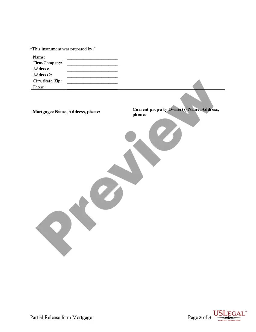 Get Partial Release of Property From Mortgage for Corporation Preview Partial Release of Property From Mortgage for Corporation