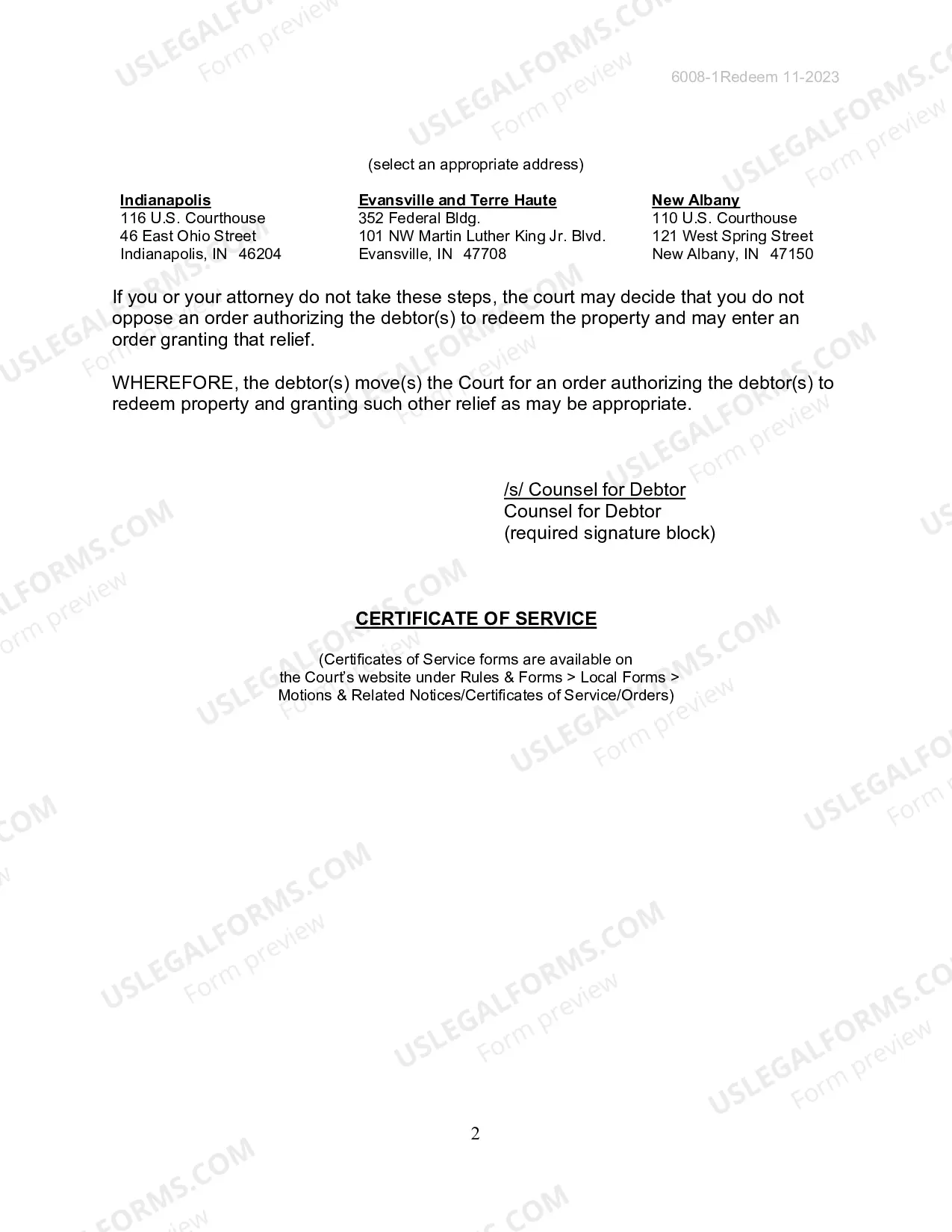 Preview Redeem Property, Motion and Notice (Combined)