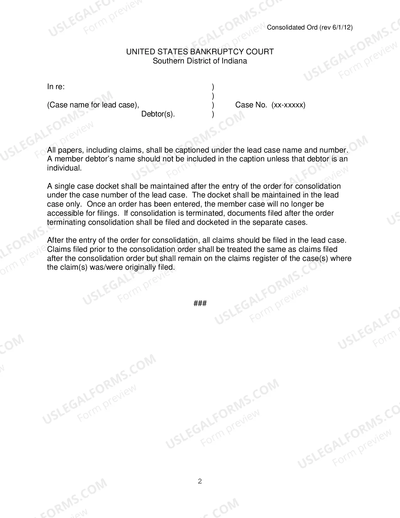Preview Consolidation, Order Granting Motion