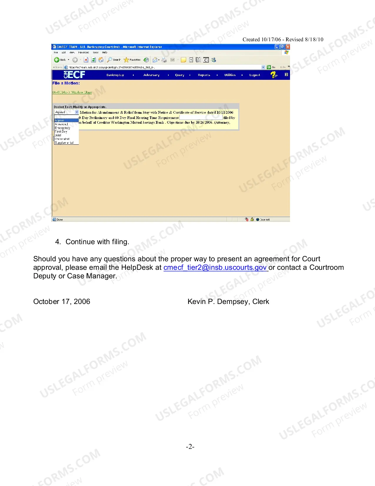 Preview Employment, Notice (Chapter 11 Only)