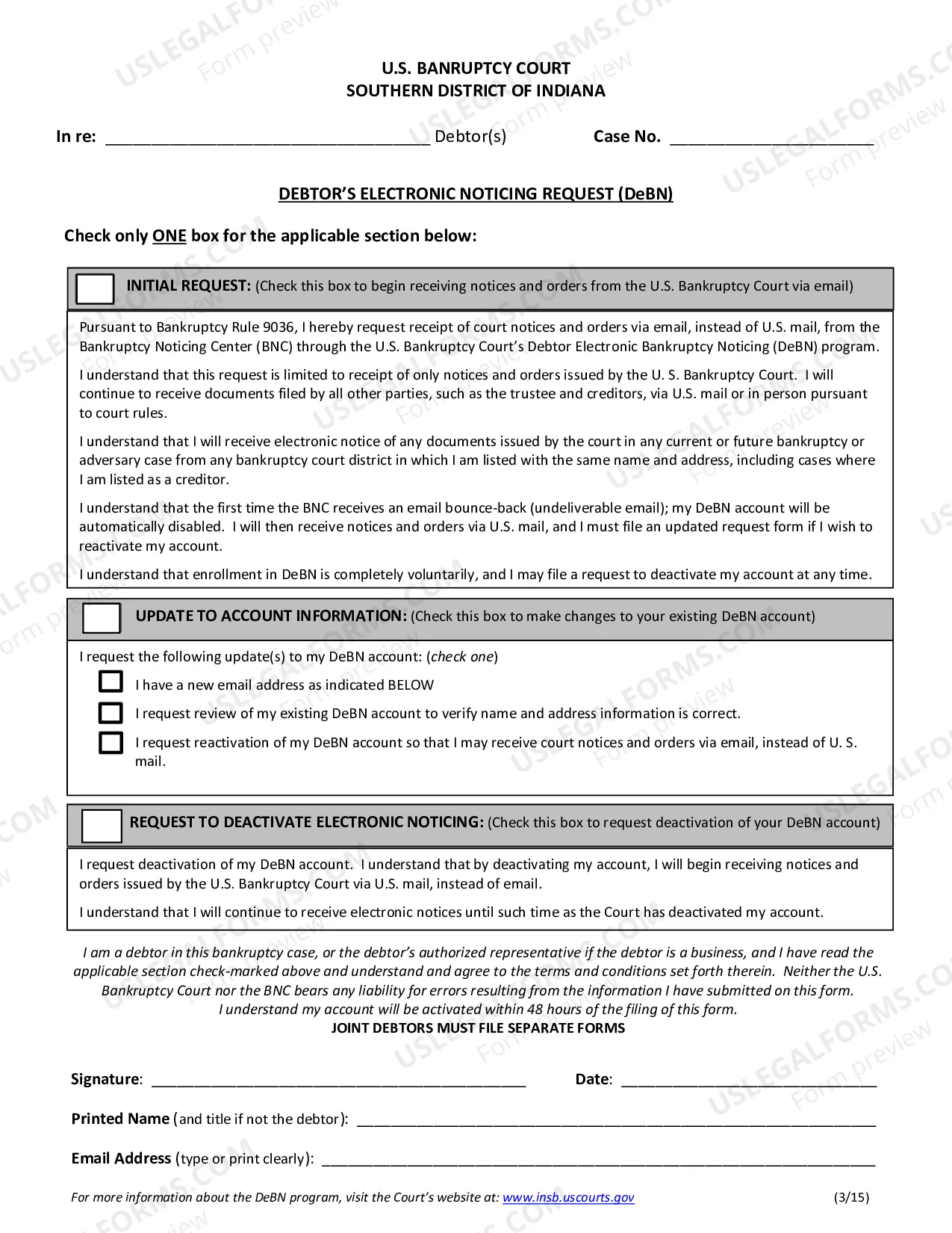 Preview Pro Se Debtor Packet