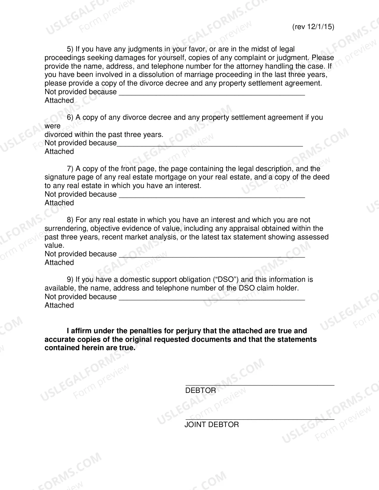 Preview Uniform Document Production(Chapter 7 cases)