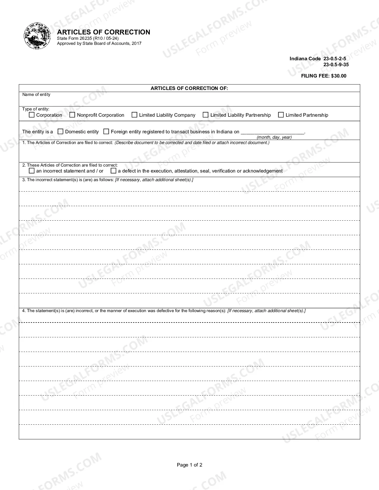 Preview 26235- Articles of Correction