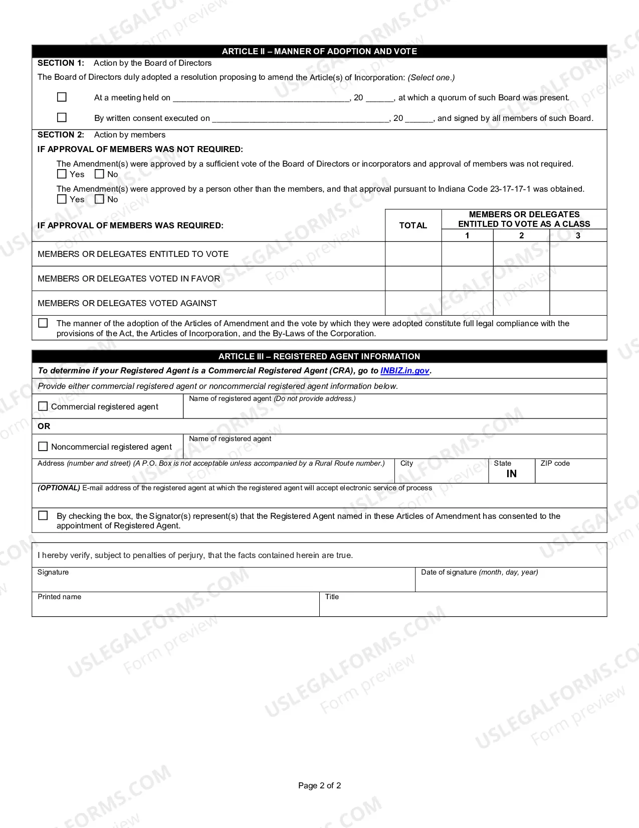 Preview 04161- Articles of Amendment to the Articles of Incorporation (Nonprofit)