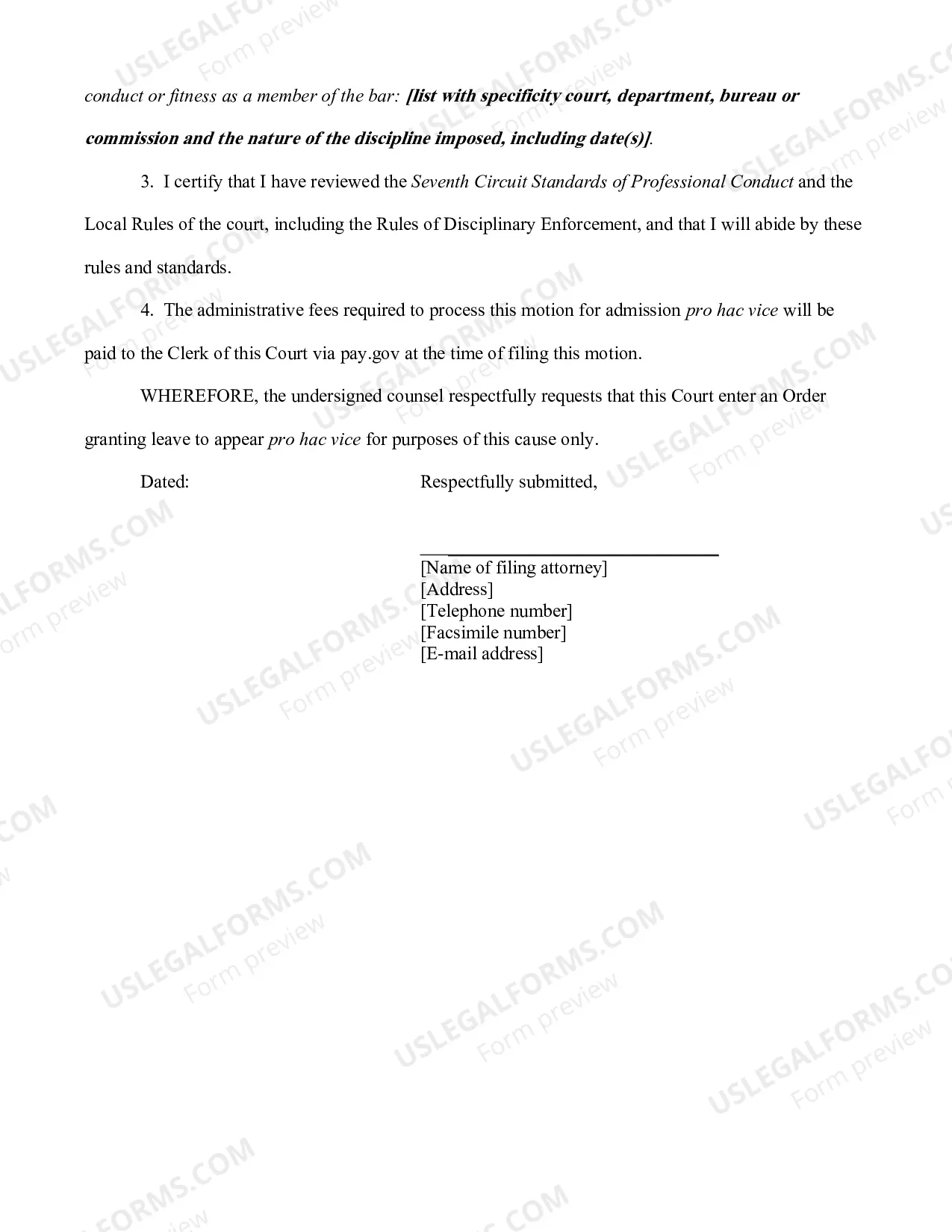Preview PHV Admission Form (Movant)