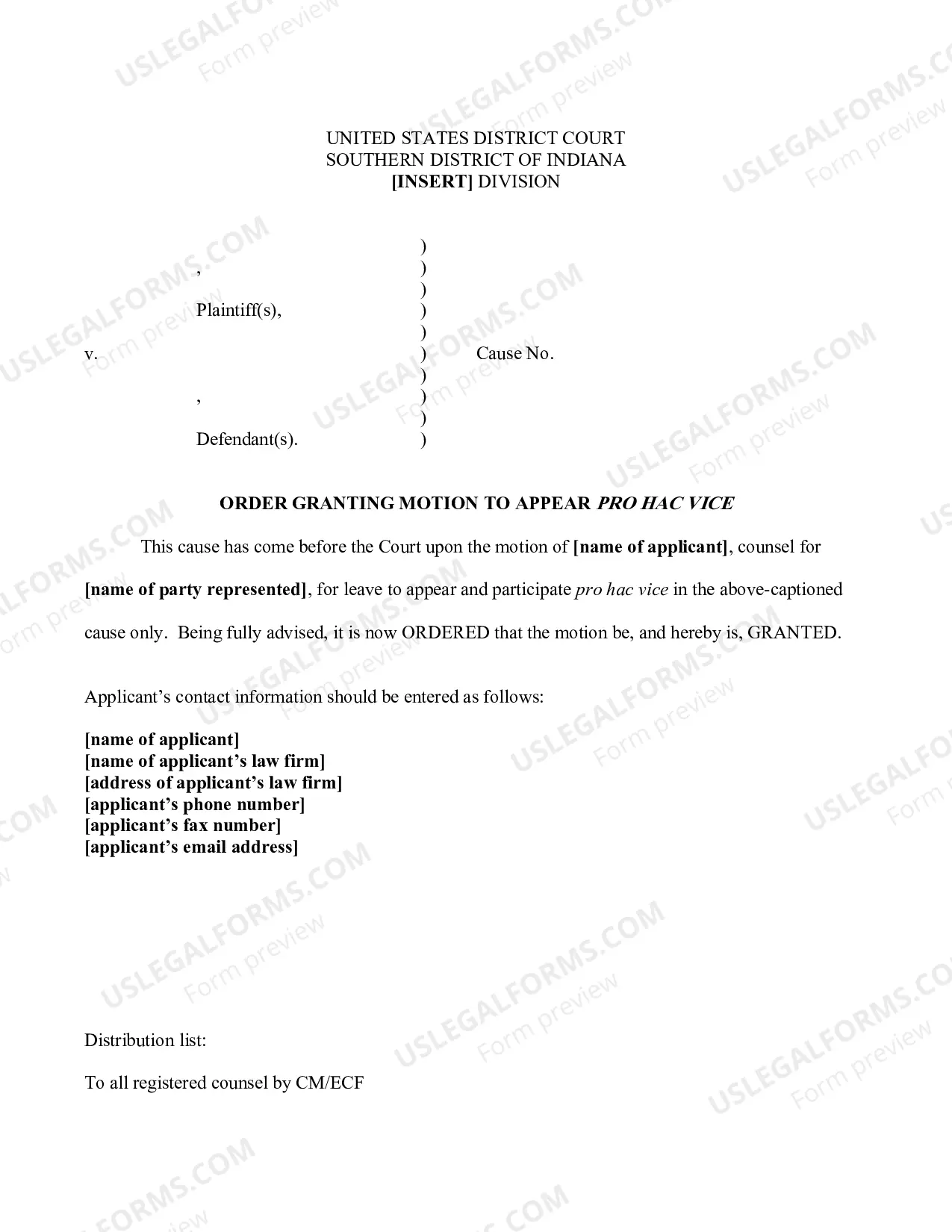 Preview PHV Admission Form (Movant)