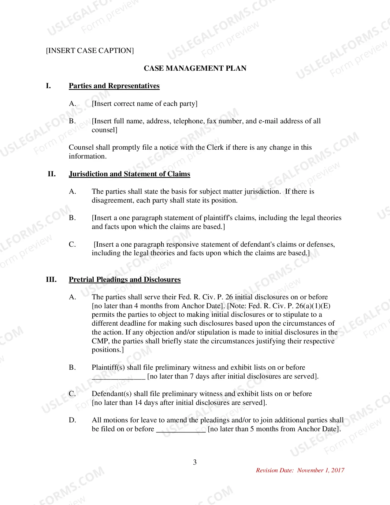 Preview Case Mangement Plan Summary (Instructions Sample And Form)