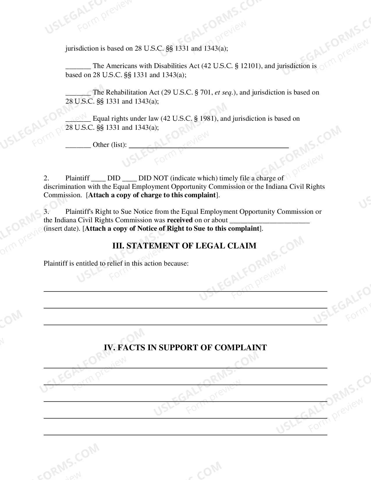 Preview Pro Se Employment Discrimination Complaint