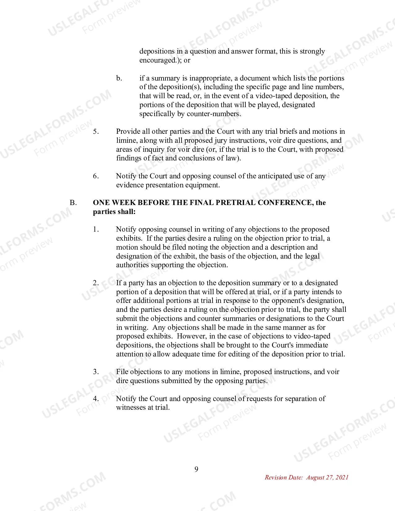 Preview Uniform Case Management Plan