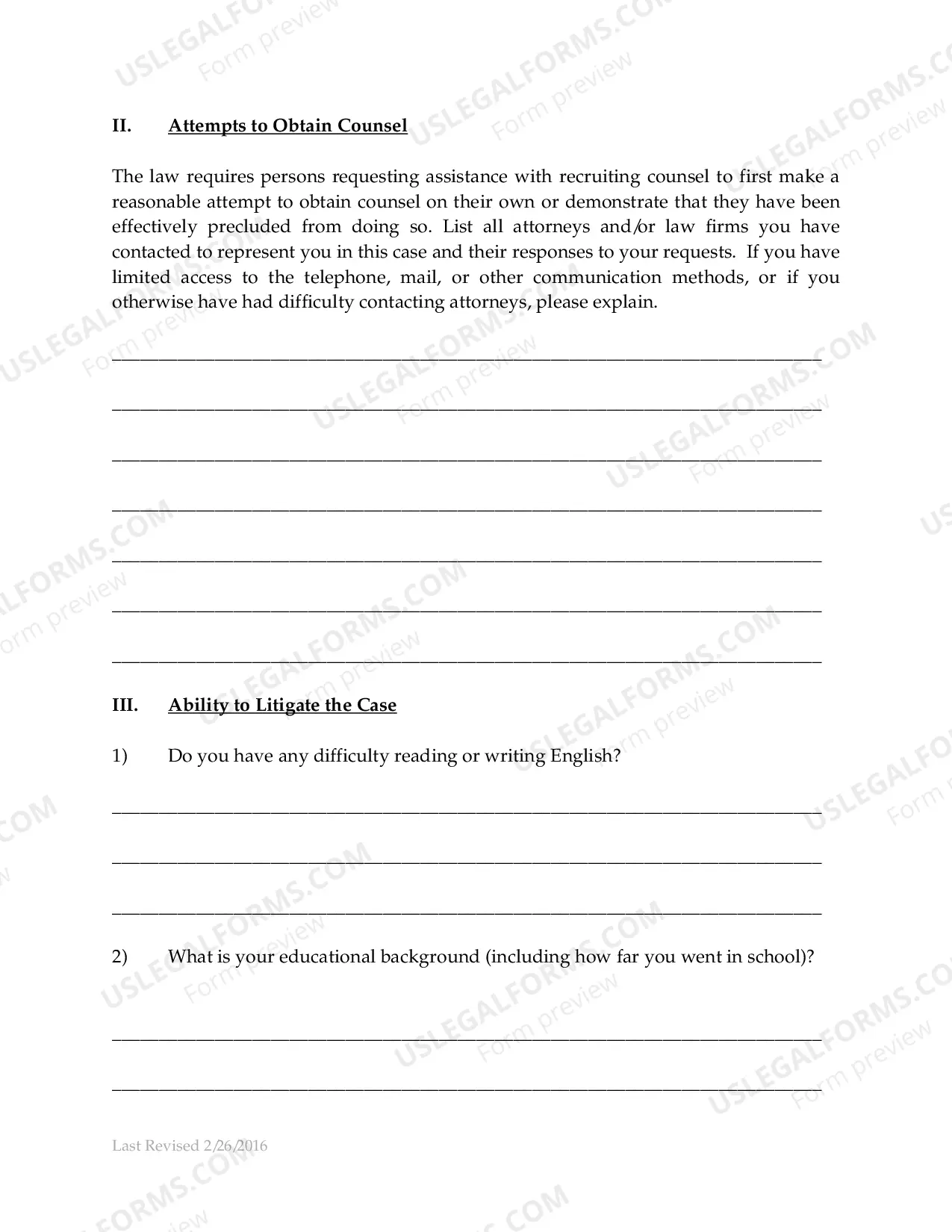 Preview Motion for Assistance with Recruiting Counsel