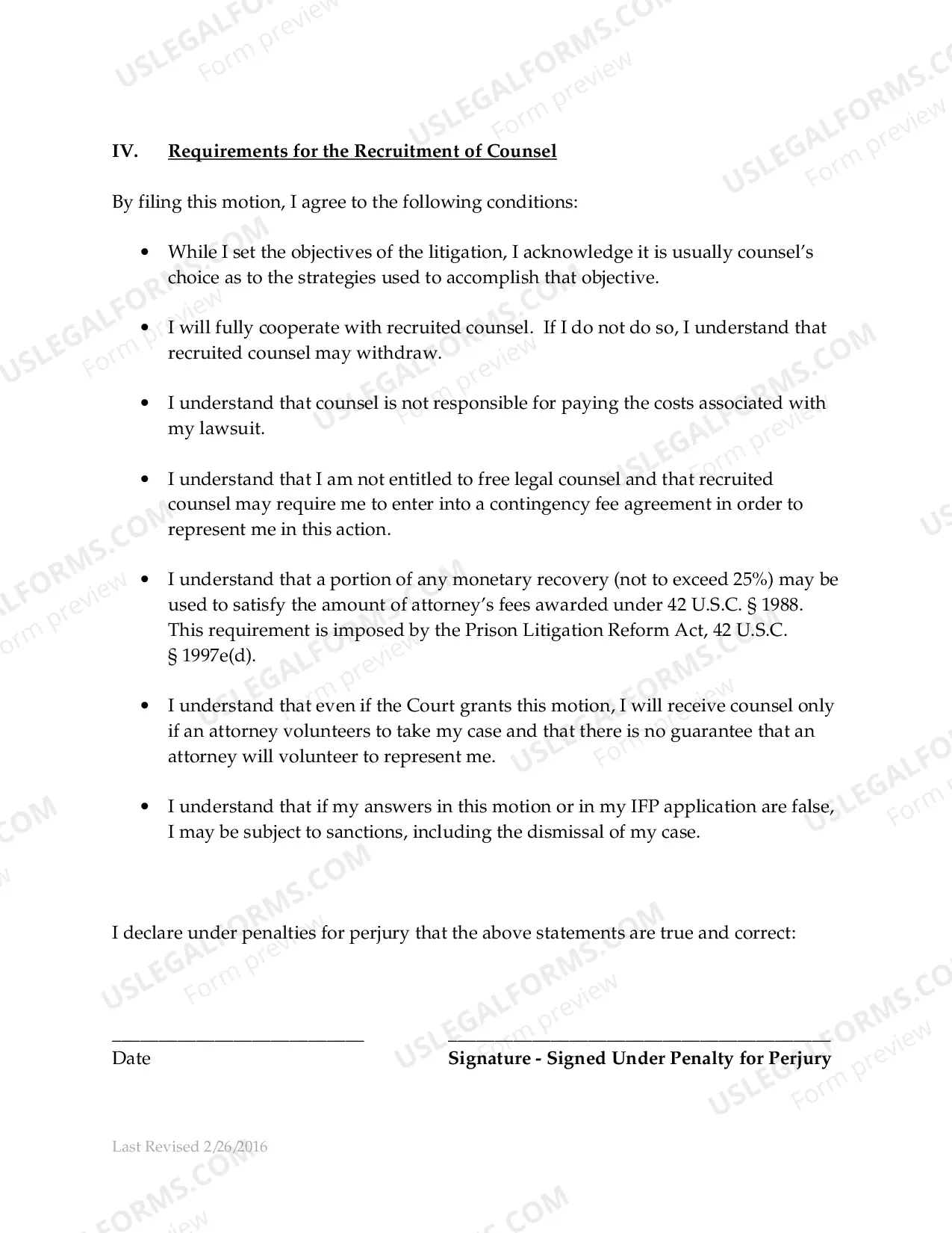 Preview Motion for Assistance with Recruiting Counsel