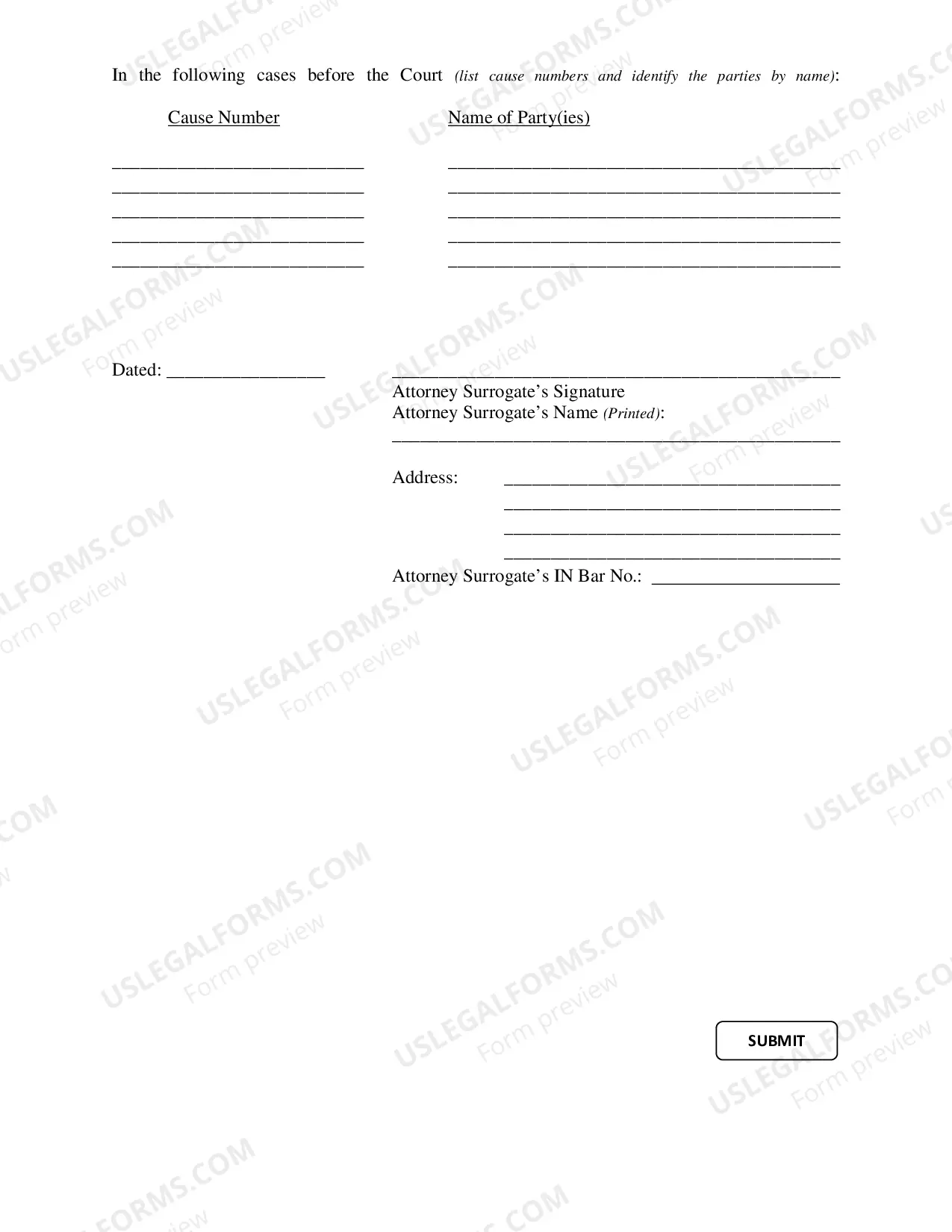 Preview Attorney Surrogate Notice