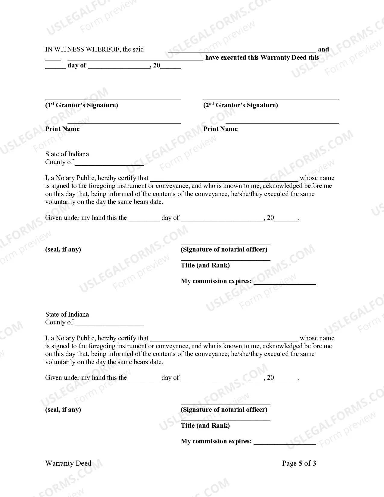 Preview Warranty Deed for Husband and Wife Converting Property from Tenants in Common to Joint Tenancy