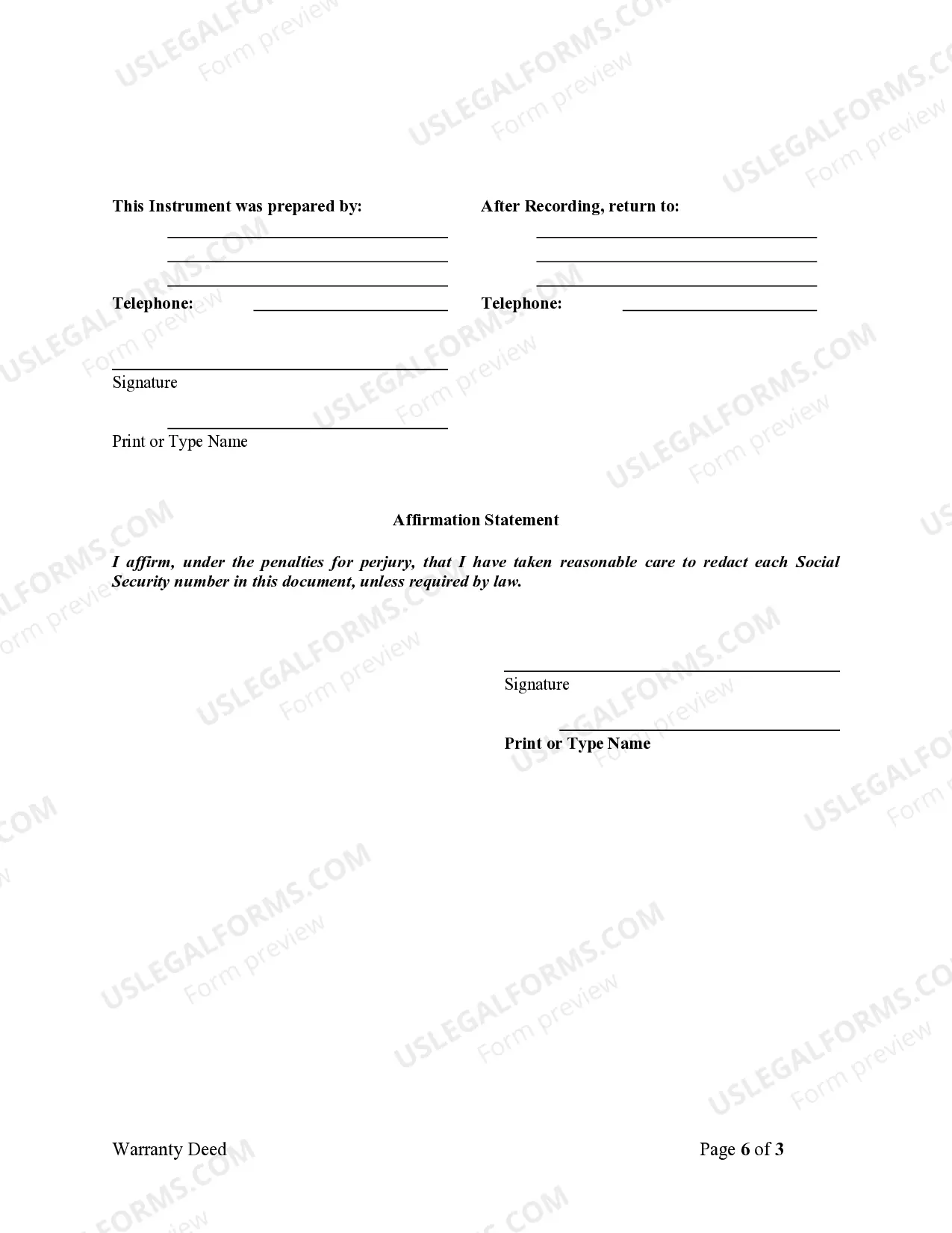 Preview Warranty Deed for Husband and Wife Converting Property from Tenants in Common to Joint Tenancy