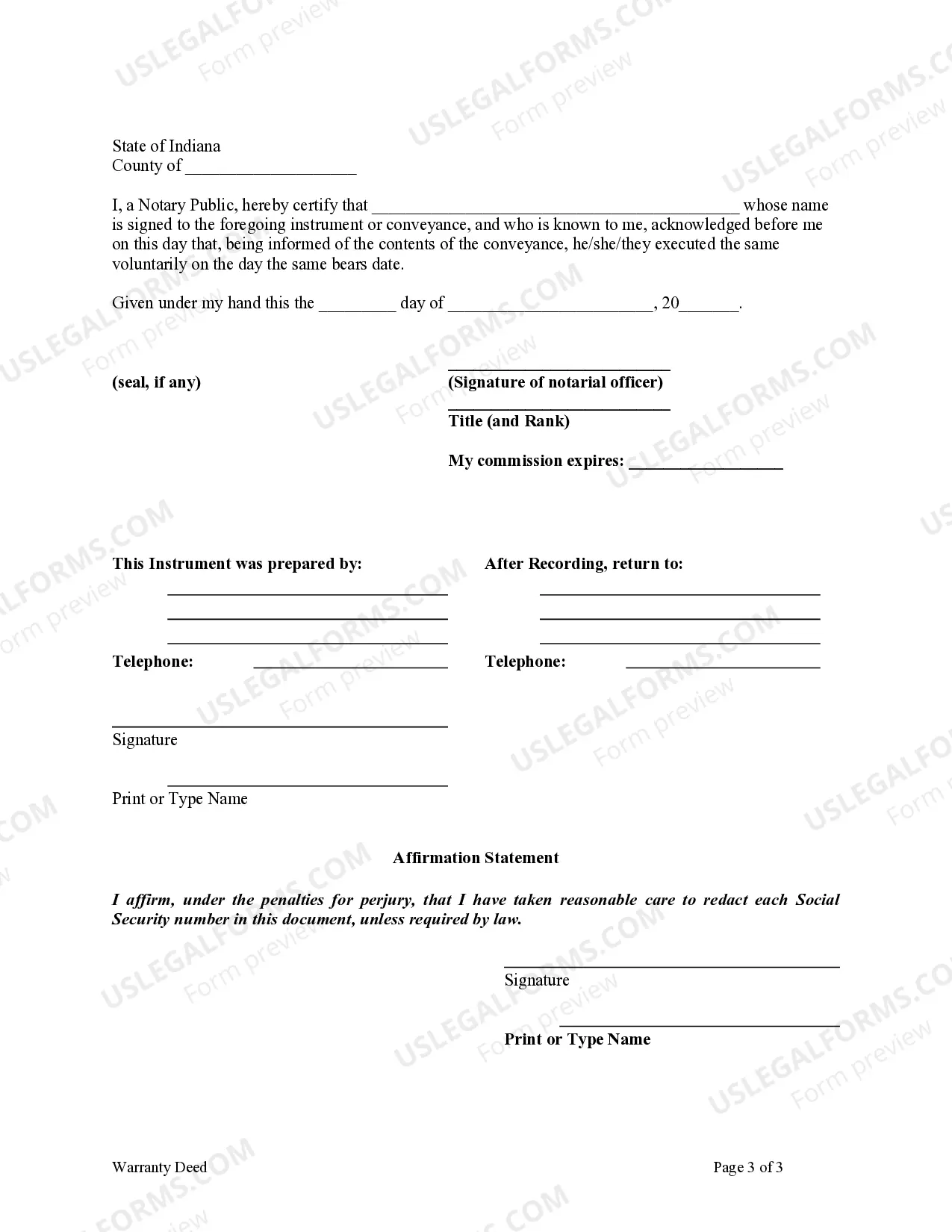 Preview Warranty Deed for Parents to Child with Reservation of Life Estate