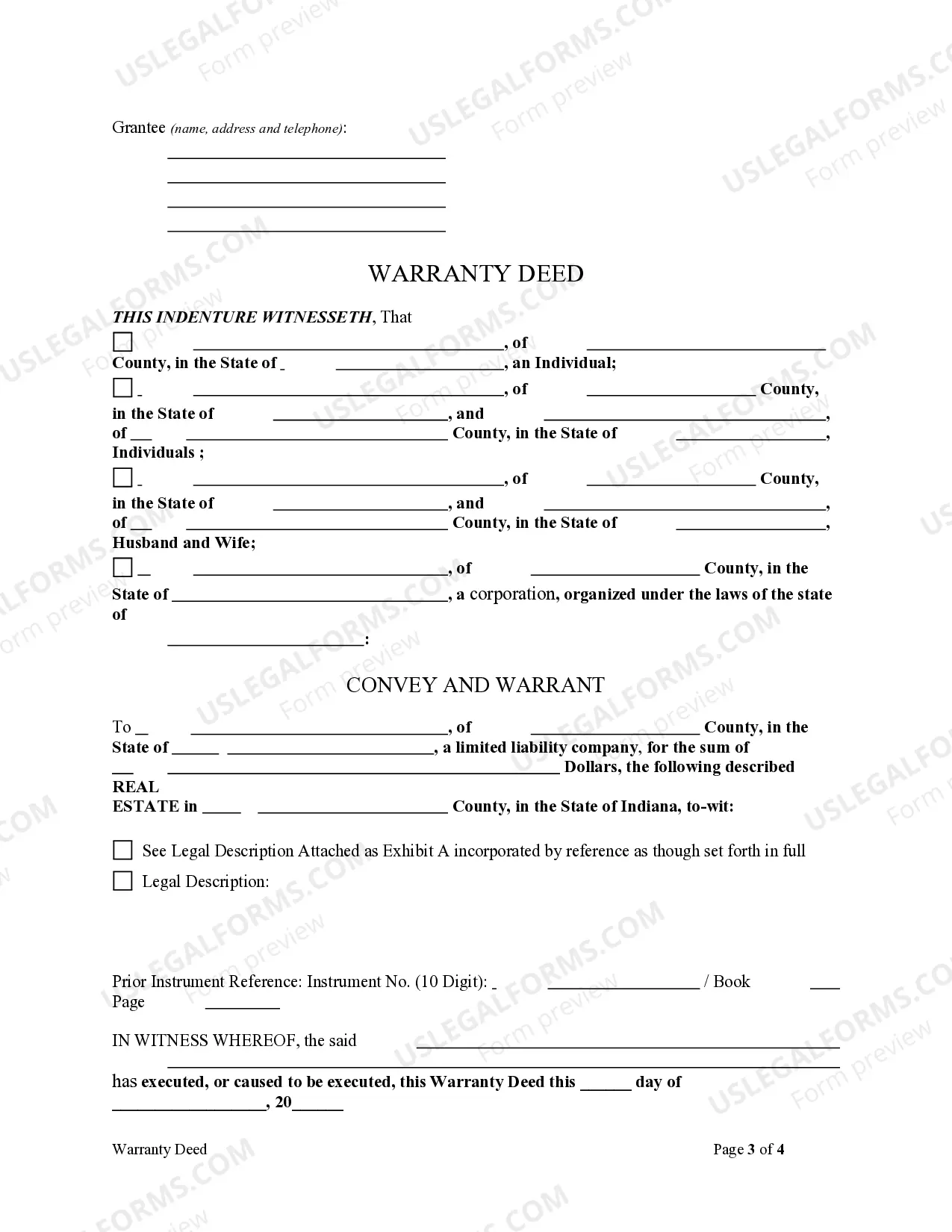 Preview Warranty Deed from Limited Partnership or LLC is the Grantor, or Grantee