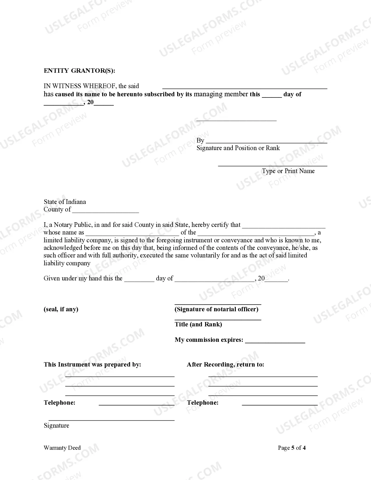 Preview Warranty Deed from Limited Partnership or LLC is the Grantor, or Grantee