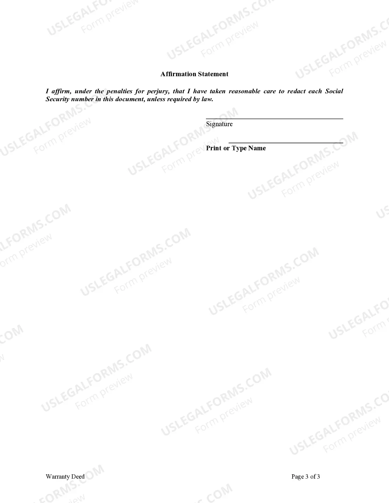 Preview Warranty Deed for Individual to Family Limited Partnership