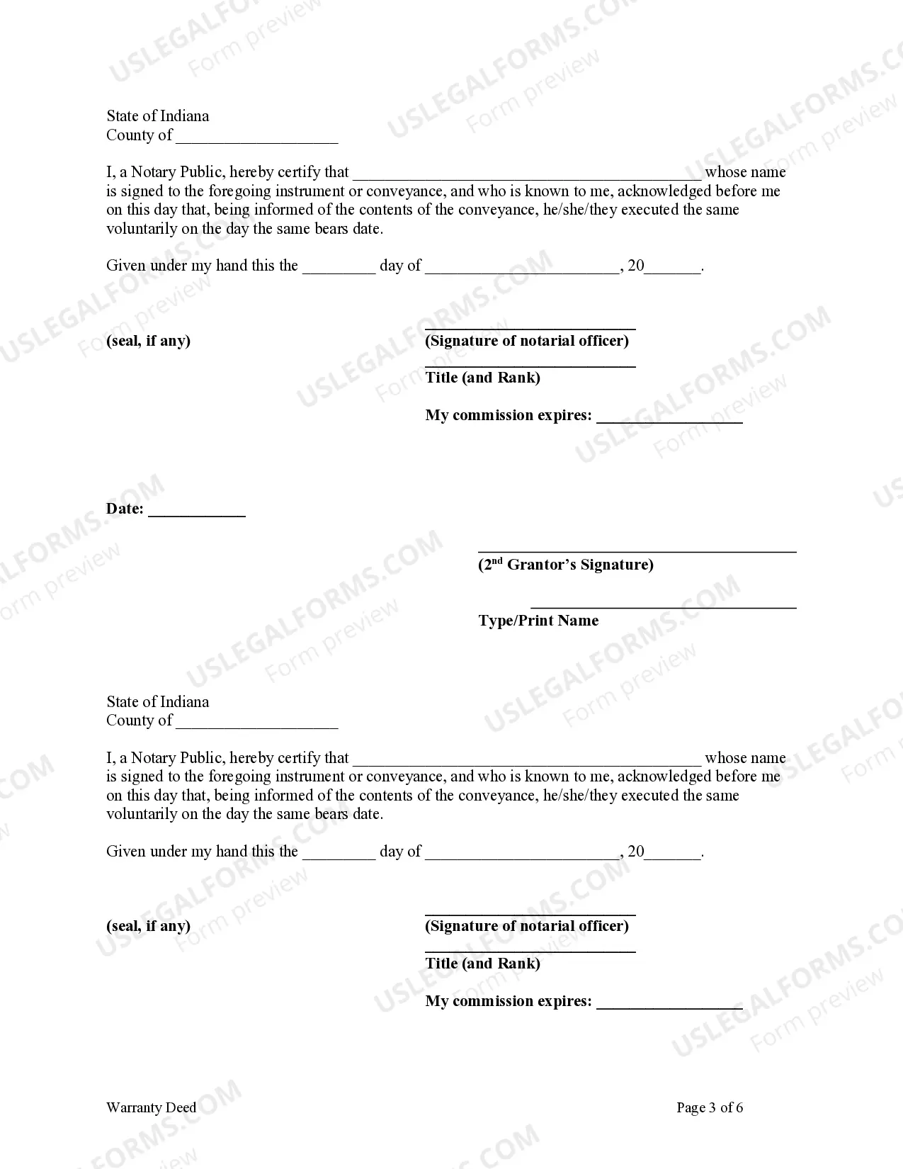 Preview Warranty Deed - Six Individuals to Four Individuals