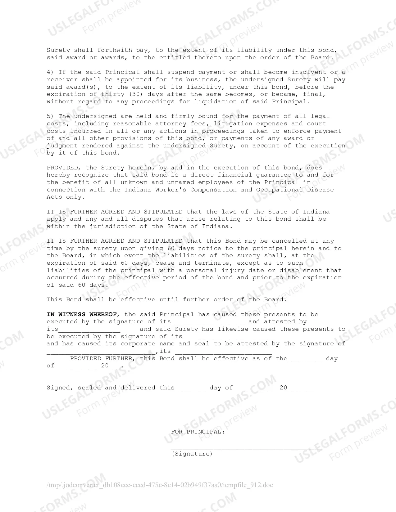 Preview Surety Bond Form